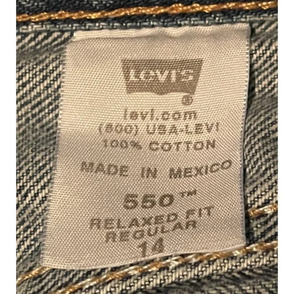 Levi's 550 Boys Relaxed Fit Regular Jeans Size 14 W27 L27 Blue Boot Leg Pockets
